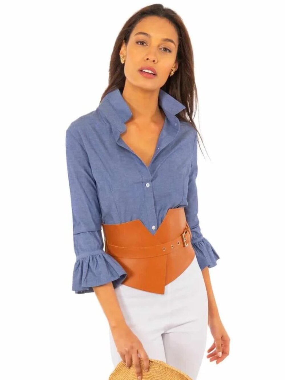 Gretchen Scott Priss Blouse - Chambray, XXS